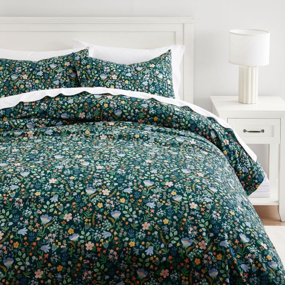 Rifle Paper Co. Bramble Fields Evergreen Duvet Cover and Sham Set